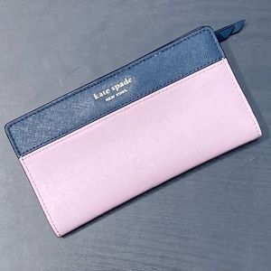 KATE SPADE Cameron Lavender Purple Blue Slim Bifold Wallet